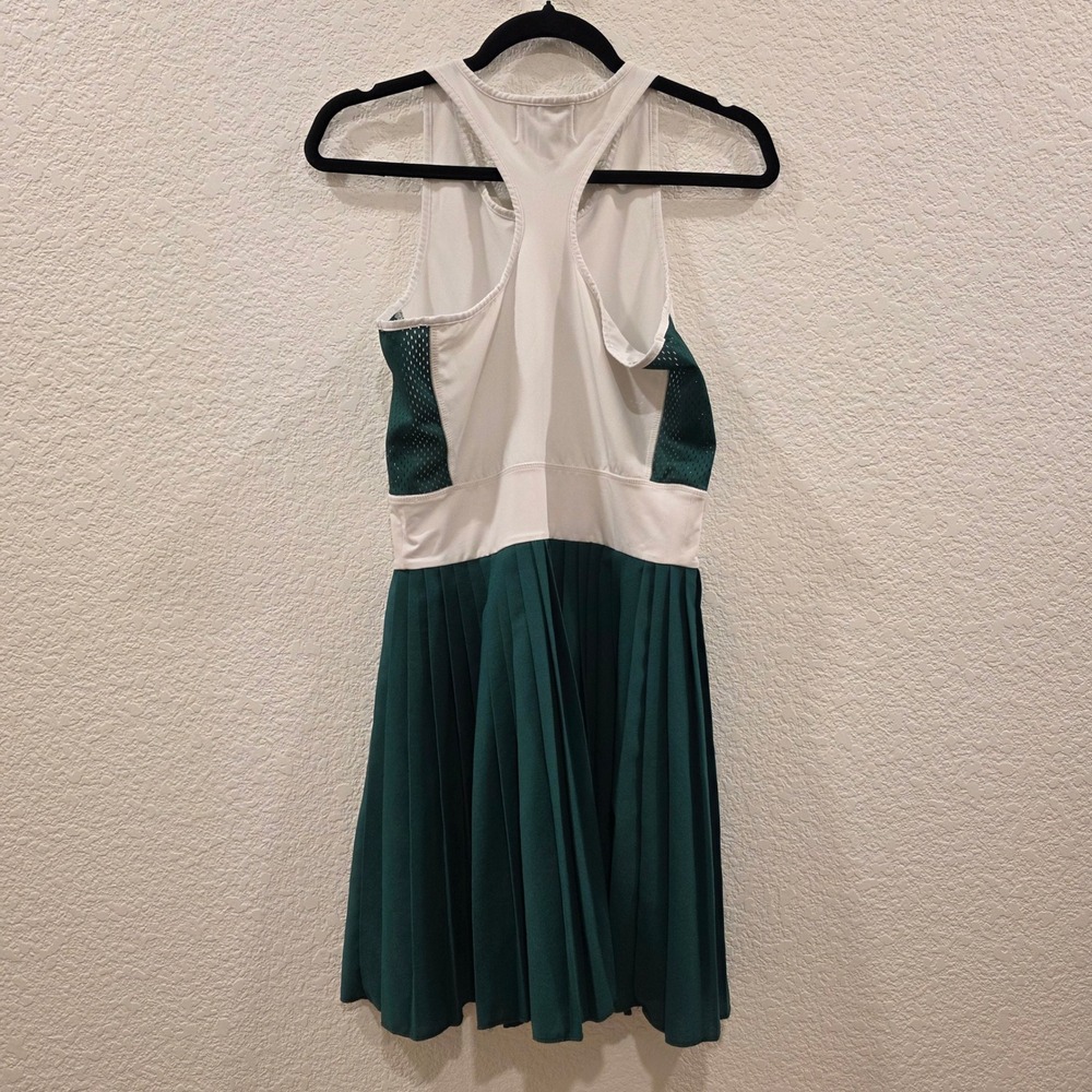 Palmes Forest PTFO Tennis Dress Small White Green Pleated Racerback Preppy NWT - Picture 6 of 11